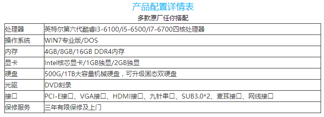 联想启天4600基本参数配置