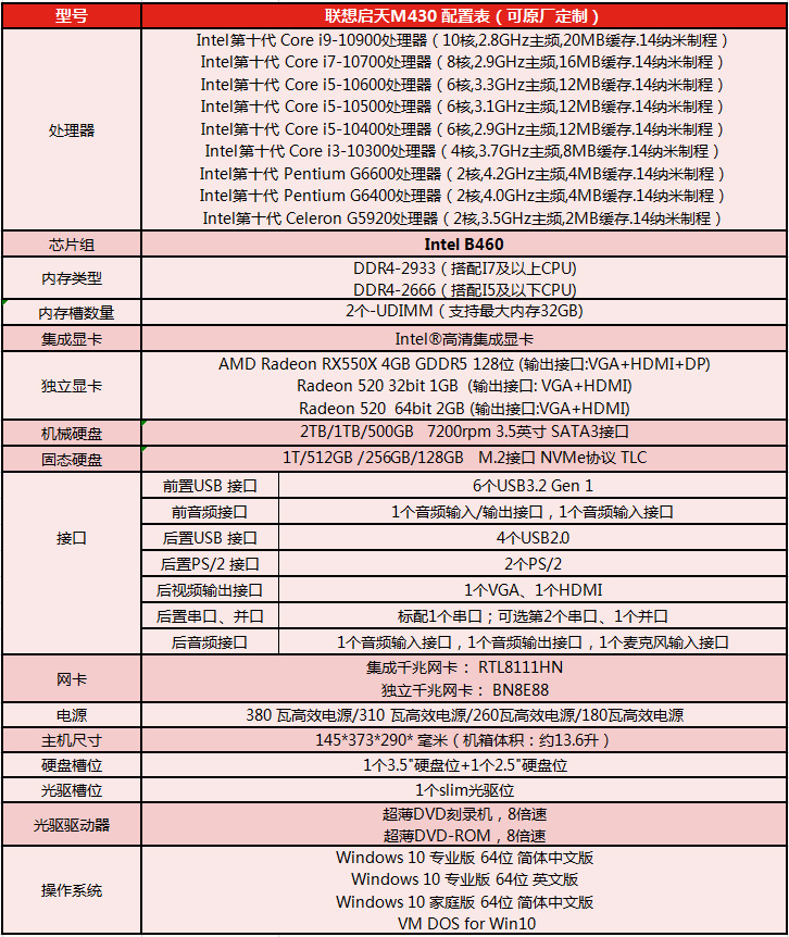 联想启天M430