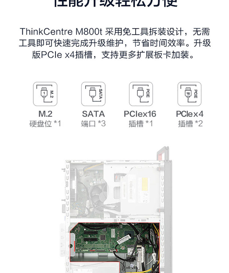 联想ThinkCentre M800t 台式机