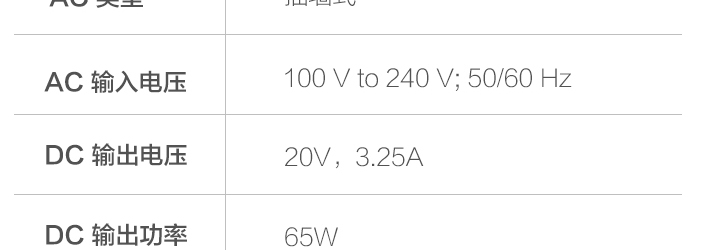 Lenovo便携式笔记本电源适配器 (4X20H15595)